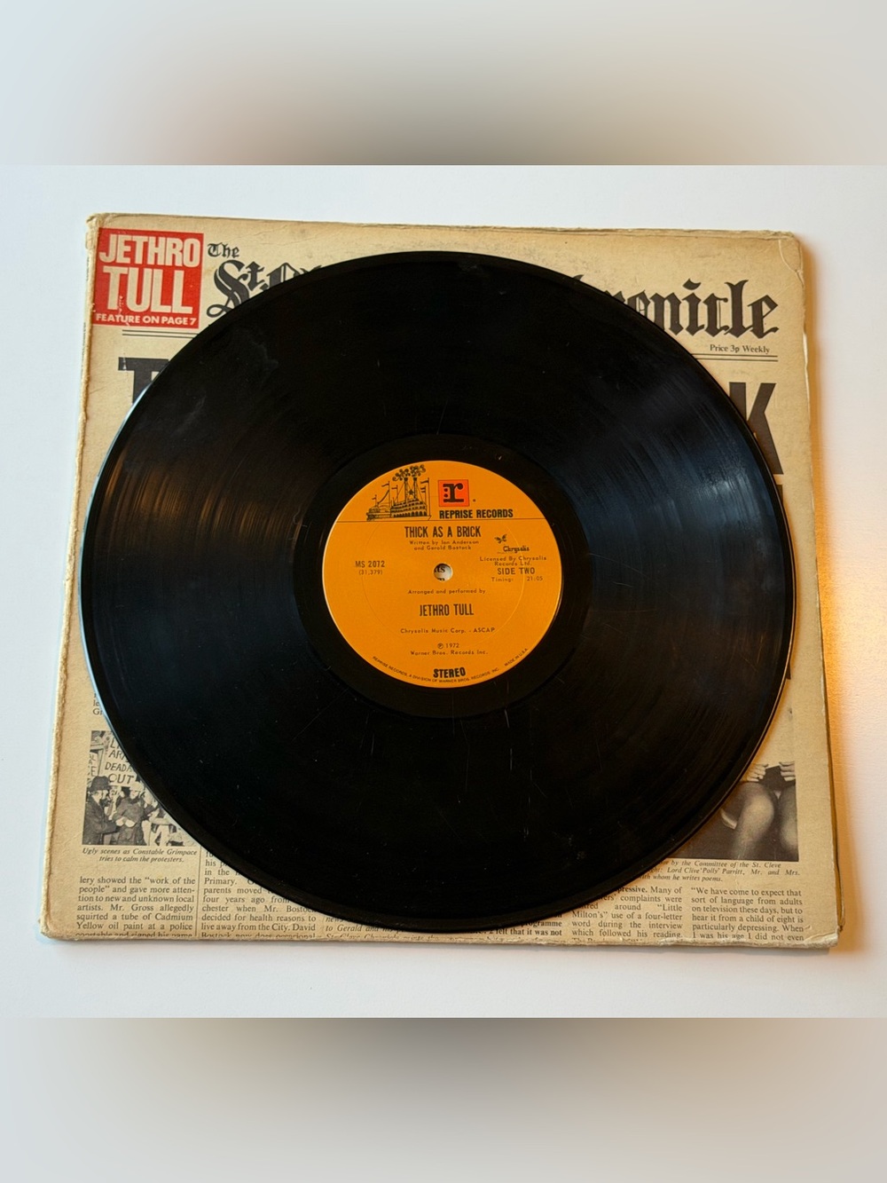 Jethro Tull Thick As A Brick Newspaper Reprise MS 2072 US 1st Press 1972 - Picture 13 of 16